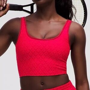 Lululemon Textured Mesh Tennis Tank Top XL Red  Medium Support B/C Cup New